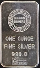 Sharps Pixley & Co Bullion Brokers Essayeur Blank Rev-0.999 Silver 1 Oz Art Bar