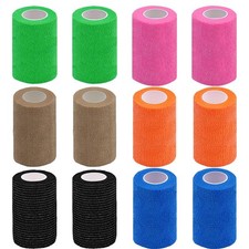 12 Pack 3 Inch x 5 Yards Self Adhesive Bandage Wrap Elastic Self-Adherent Tape