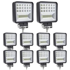 4 Inch LED Fog Lights, 10Pcs 12V 24V Square LED Work Light, 126W 4 Inch 10 Pack