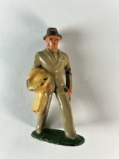 Vintage Barclay Lead Toy 3 inch Figure Business Man Train Passenger