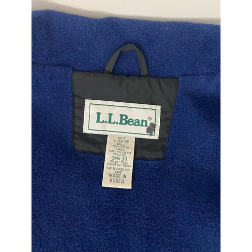 VTG L.L. Bean nylon fleece lined stitched logo black winter vest jacket, L 14/16 - Picture 6 of 6