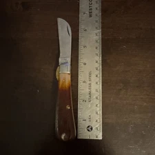 Vintage 1970s Sears Stainless USA Hawk bull Pruning Single Blade Wood Knife