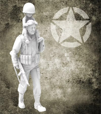 1/35 Resin Figure WW2 US Soldier Returning Home 2 Figures Unpainted Unassembled
