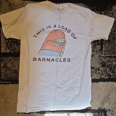 Zuni Sportswear SpongeBob Barnacle Fish Graphic Tee White M Crew Neck Jersey