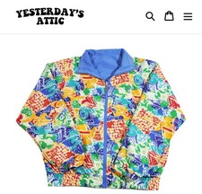 Vintage Head Reversible Tennis Pattern Blue 90s Jacket Size Small