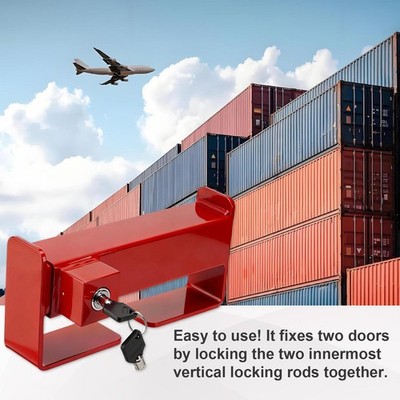 Steel Shipping Container Lock with 2 Keys, 9''- 15.4'' Adjustable Cargo Door Lock