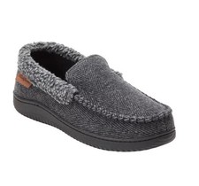 Dearfoams Mens' Size Medium 9-10 , Indoor/Outdoor Memory Foam Slippers, Black