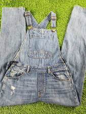 Gap Kids Overalls Kid's Size 2XL Blue Distressed Med Wash Pockets Adjustable