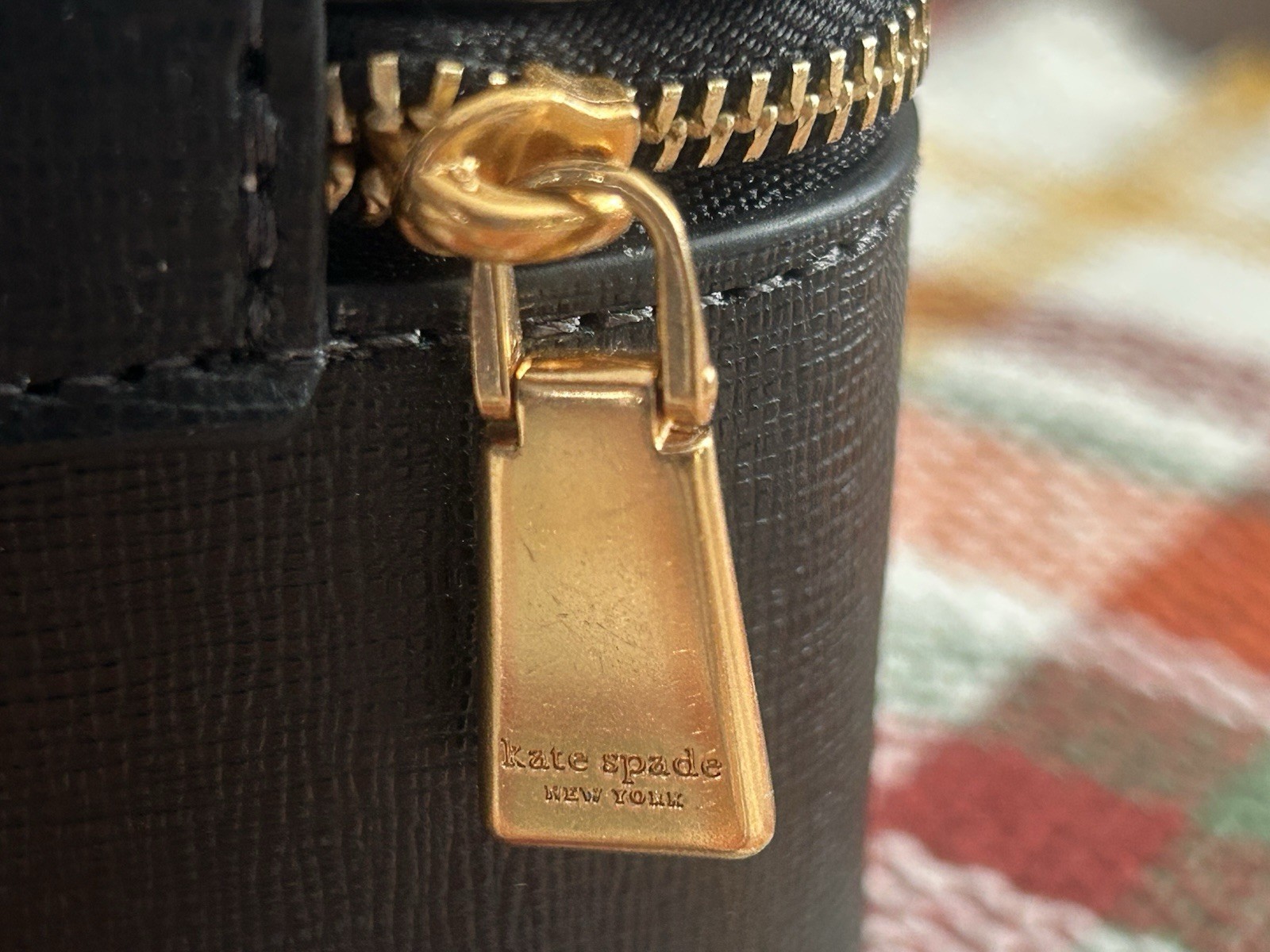 Kate Spade Black Leather Jewelry Box Zip-Around Lined Organizer for Rings & More thumbnail 4