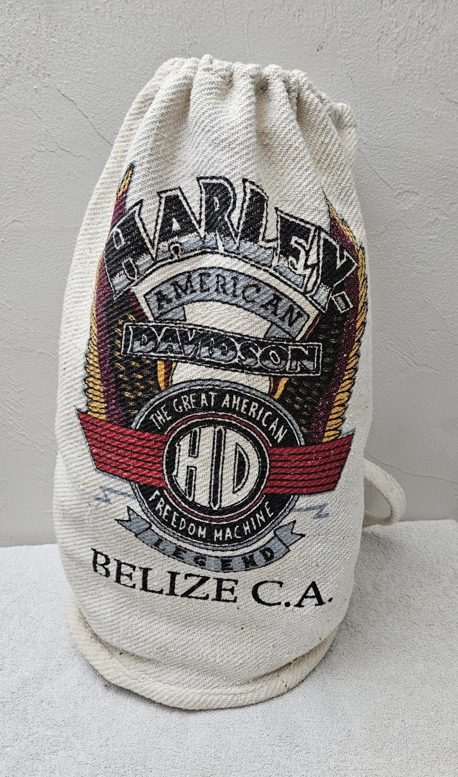 Harley Davidson Bolso Eagle Cinch Sack Mochila Lona Belice C.A.