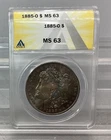 1885 O Morgan Silver Dollar - ANACS - MS 63 - Rainbow Toned