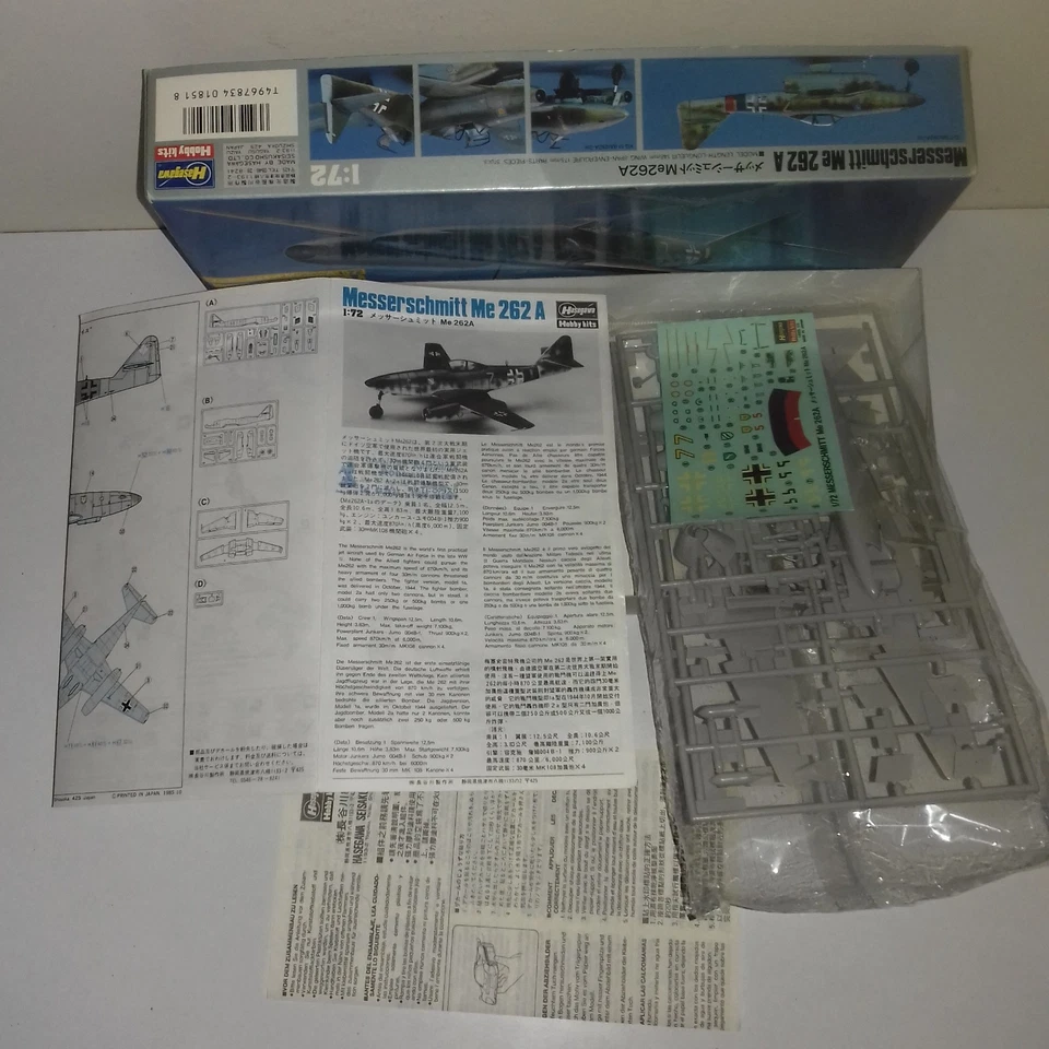 MESSERSCHMITT ME 262 A  KIT 1/72 HASEGAWA 851 - Immagine 2 di 3