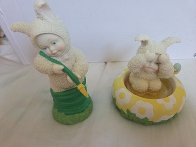 2001 Snowbunnies FILL IT UP Two Piece Set Department 56 Spring Easter Snowbabies
