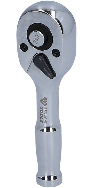 "Brilliant Tools 1/4\" Mini-Umschaltknarre Mit Metallgriff, 100 Zahn Kompakt Fein"-image