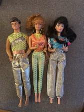 Lote De Colección De 3 Barbie Y Los Rockers Muñeca Dana Ken Bailando Acción Ropa Moda