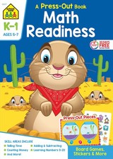 School Zone Math Readiness Press-Out Workbook: 64 Pages, Kindergarten, 1st Grade