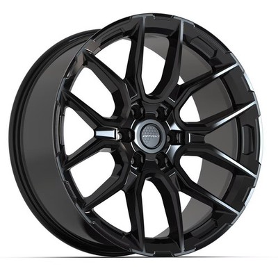 Set(4) DEFIANT Wheels DF18C 22x9 Black Rims 6X135 +18ET