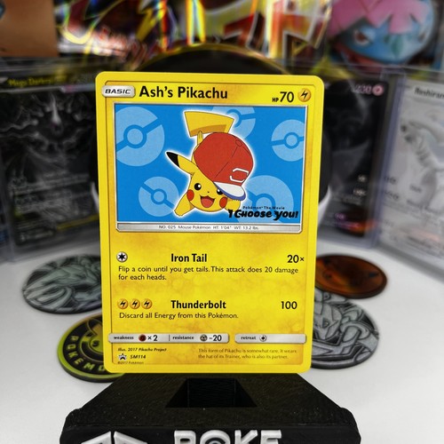 Ash's Pikachu SM114 Sun & Moon Promo Regular NM-