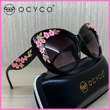 OCYCO Rose Fancy Decorative Eyewear Fashion Retro Design Flower Sunglasses Women