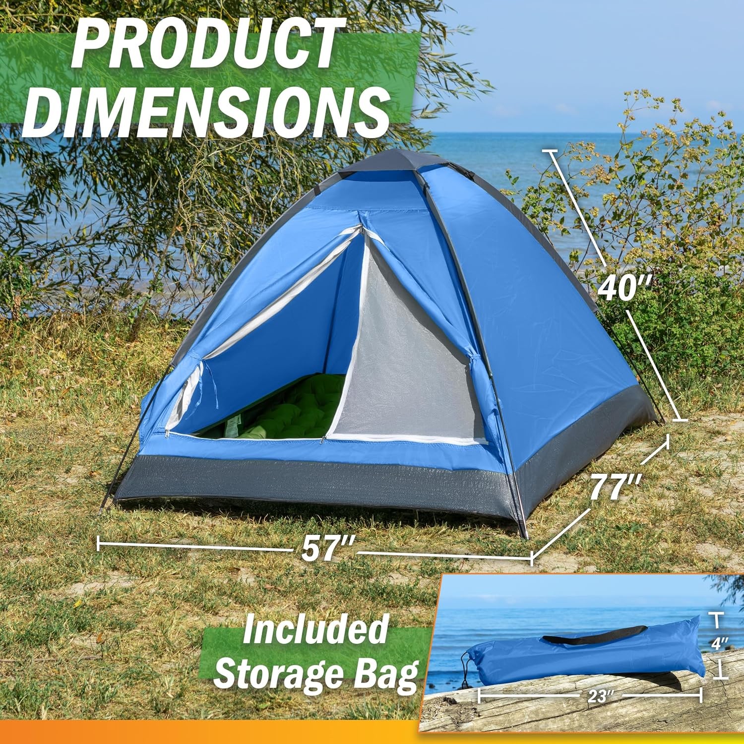 2 Person Lightweight Camping Tent Rain Fly Carry