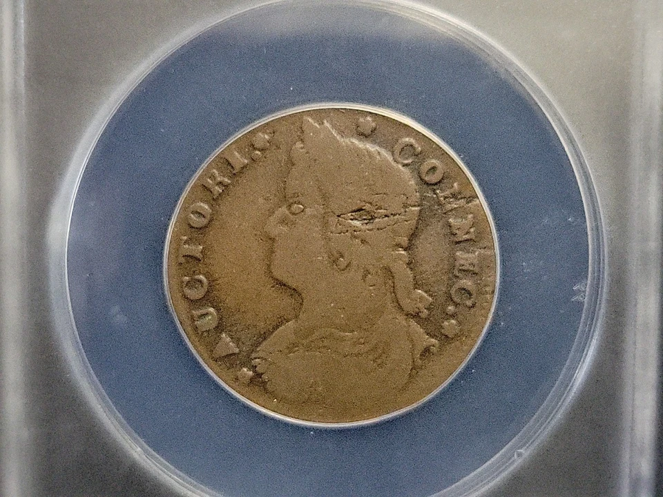 1787 Connecticut Colonial Copper Draped Bust Left ANACS VG10 | Early US - Image 2 of 4