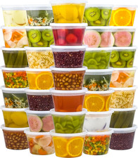 50 Set 16 Oz Deli Containers with Lids  Leak-Proof BPA Free Plastic