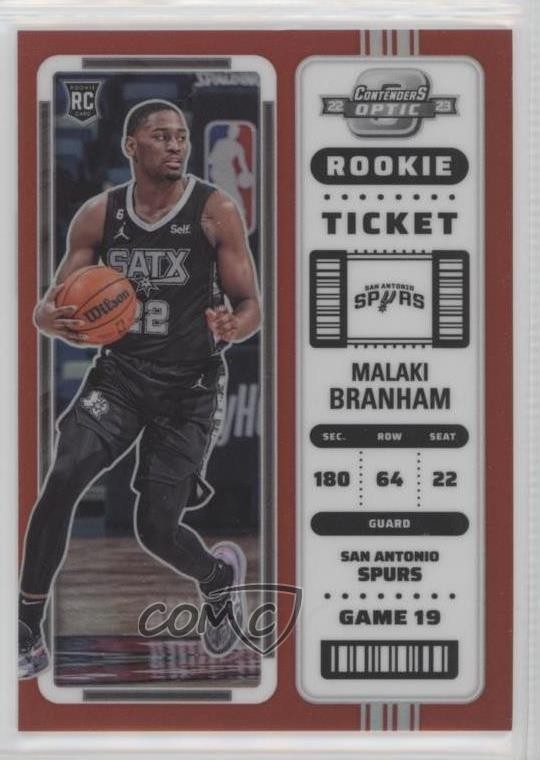 2022-23 Panini Contenders Optic Rookies Red Prizm Malaki Branham #14 RC 1u6