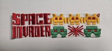 vintage SPACE INVADER PATCH - Embroidered Iron On ATARI Video Game Arcade