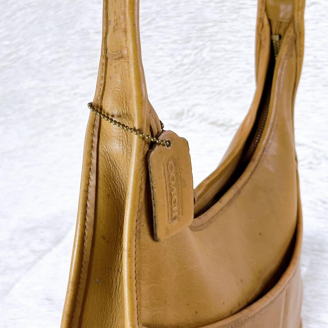 Vintage Coach 9033 Rare Color Mustard Yellow Leather Ergo Shoulder
