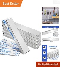 Versatile 6 Pack Neodymium Magnets with Adhesive - 60mm x 10mm for DIY Projects