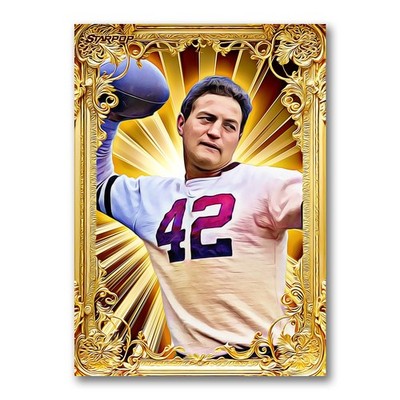 Sid Luckman Golden Icon Art Card 01/20 Starpop Signed Football Short Print