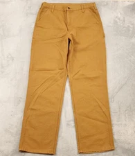 Carhartt Pants Mens 36x34 Brown B11 BRN Canvas Duck Work Utility Carpenter