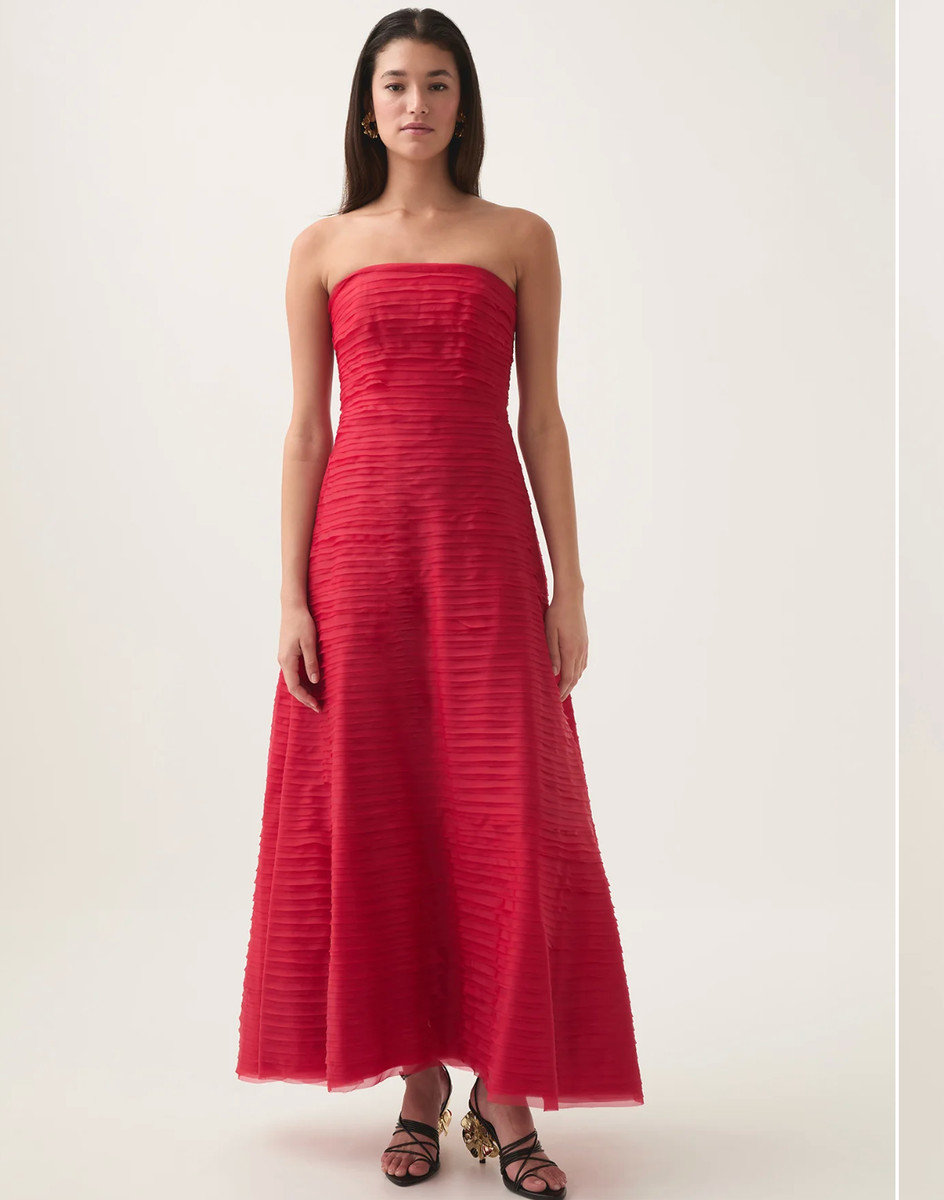 Aje Soundscape Maxi Dress Red Size 8 AU / 4 US / Small 100% Authentic