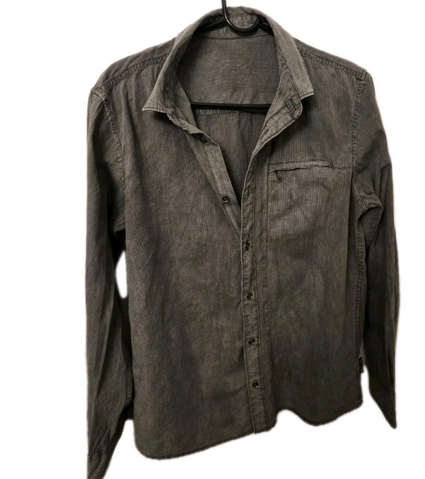 Modern Fit Check Long Sleeve Button-up Shirt Gray M