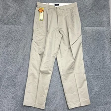 Dockers Pants Mens 32x32 Beige Prostyle Khaki Stain Defender Pleated Casual NEW