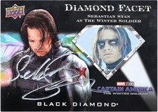 Tarjeta coleccionable autografiada por Sebastian Stan Winter Deck Winter Soldier Black Diamond