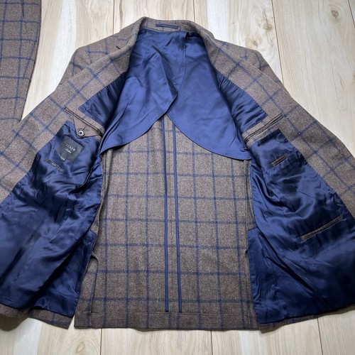 J.Crew Ludlow Thick Windowpane Wool Blend Suit Mens Size 34S Slim 32Wx30L Brown - Picture 7 of 24