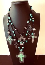 All About Crosses - Southwestern Boho Statement Necklace Set