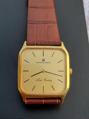 Vintage Universal Geneve Mark Century Watch Square Slim Gold Swiss Quartz Luxury