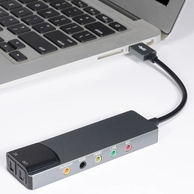 6 in 1 USB External Optical Sound Card Multifunction Audio Converter Adapter