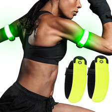 Running Lights for Runners, Reflective LED Arm Bands Rechargeable 2 Pack Adjus