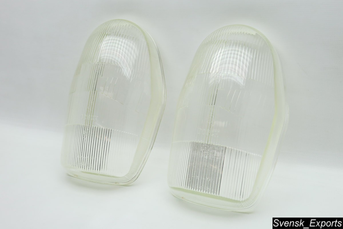 Mercedes W111 W112 W108 59-68 OEM Bosch Curved BUBBLE Euro Headlight Lens PAIR 