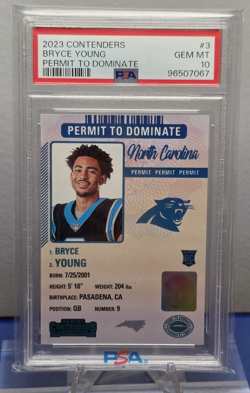 Bryce Young Panini Contenders Permit to Dominate #3 Base