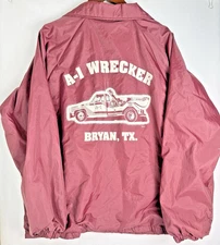 Vintage Jacket Hartwell Coach A-1 Wrecker Bryan TX XL Maroon