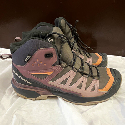 Salomon X Ultra Mid GTX 3D Hiking Boots Gray Purple Orange US 9 M 474500(NO BOX)