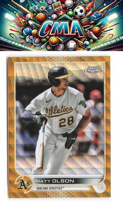 2022 Topps Chrome #148 Matt Olson Gold Wave Refractor #/50
