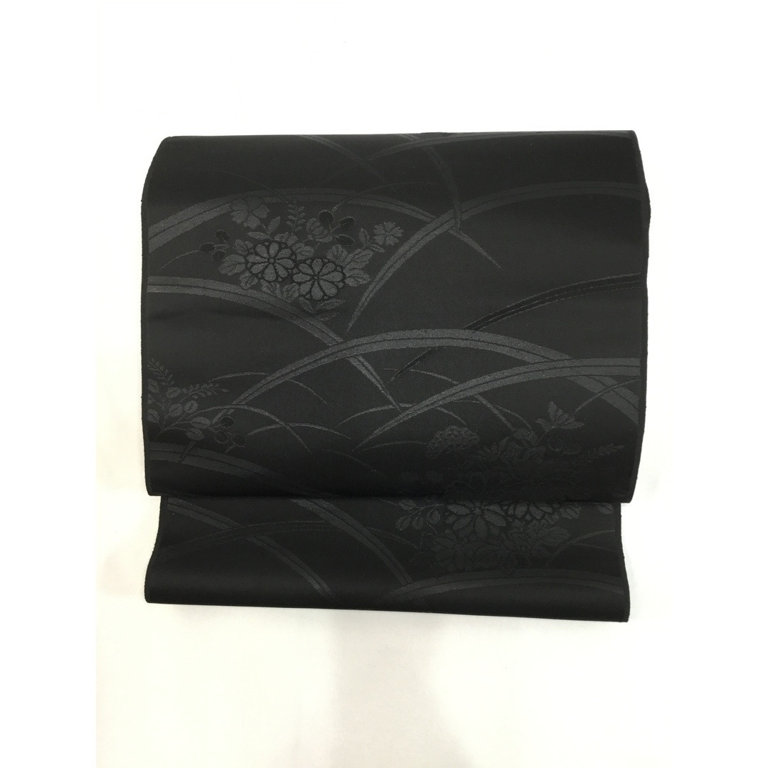Black Kyonagoya obi Nishijin pure silk stamp number 849 Black Kyonagoya obi Nishijin pure silk stamp number 849