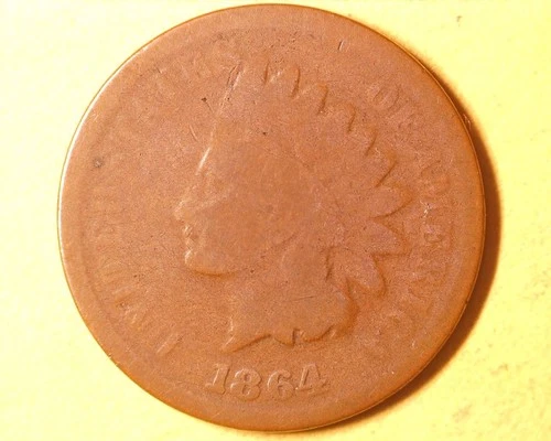 1864-L INDIAN HEAD PENNY  AG **1025-5A