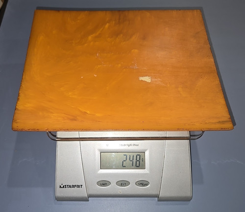 Beautiful Marbled Orange Catalin Bakelite Flat Stock Piece