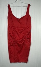 NWT PrettyLittleThing Red Corset Detail Split Midi Dress Plus 22